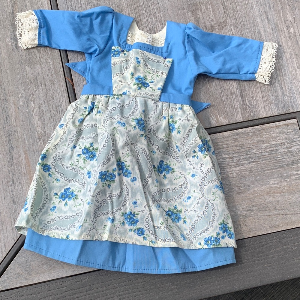 American Girl Floral Blue and Cream Doll Outfit